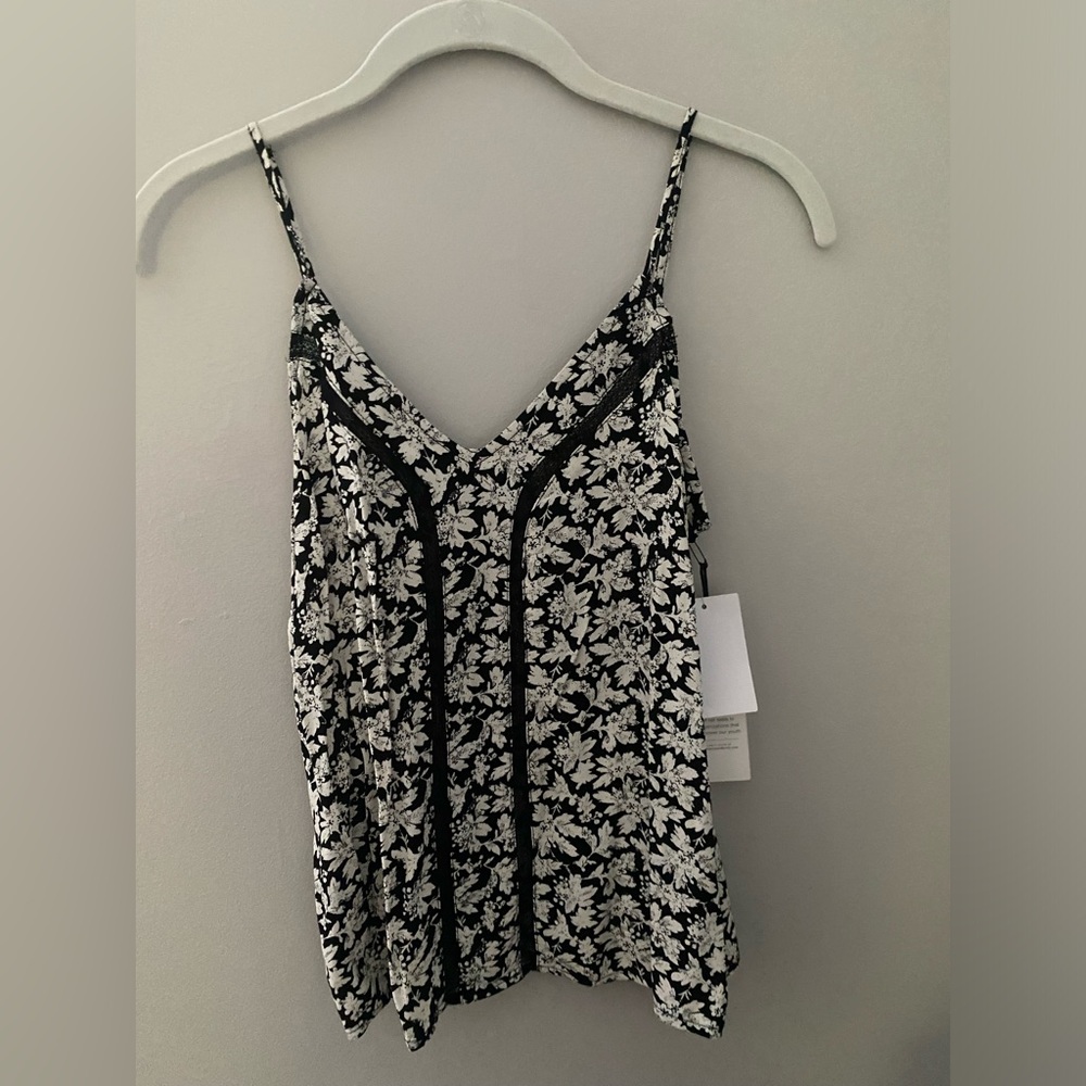 Nordstrom Black and White Floral Tank